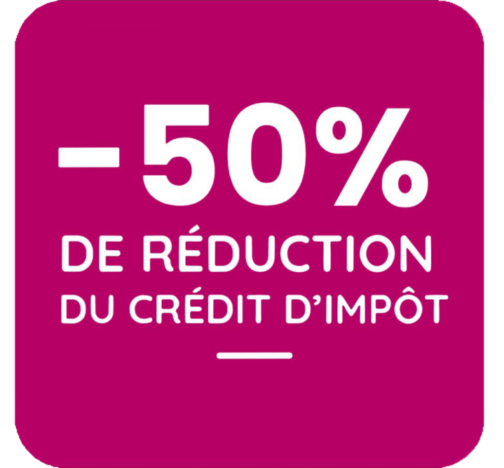 50% de réduction de crédit d'impôt